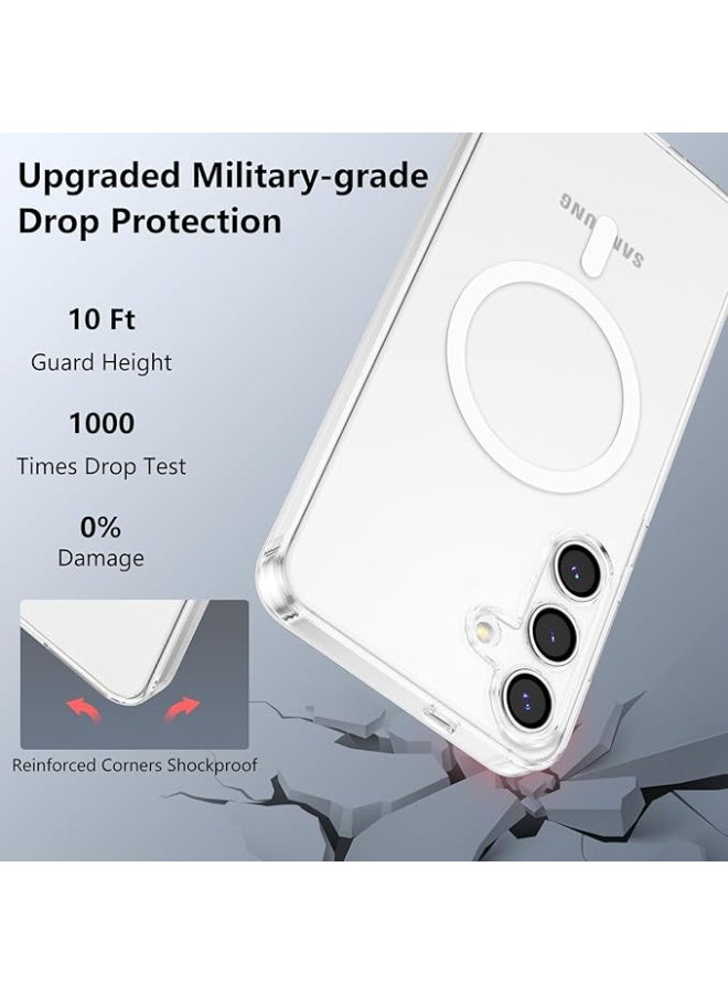 Magnetic for Samsung Galaxy A25 Case Clear, [Compatible with Mag-safe] Slim Thin Anti-Yellow Shockproof Phone Cover for Samsung A25, Transparent - Image 2